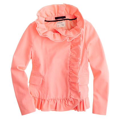 Girls' chino ruffle jacket